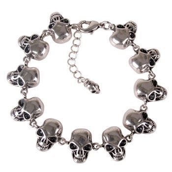 Silver Skull Shape Bracelet Men's Jewelry