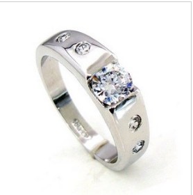 Silver With Diamond Rings Men's Jewelry