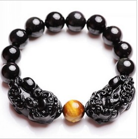 Black Beaded Bracelet Men's Jewelry