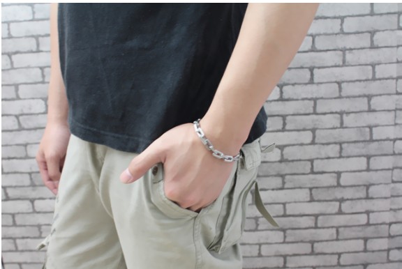 Charm Polished Shiny Tungsten Horse Shoe Style Father's Bracelet