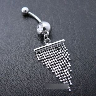 Tassel Dangling Belly Ring Fancy Piercing Jewelry Display Medical steel Silver