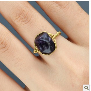 Purple Gem With Diamond Yellow Gold Wedding & Engagement Rings