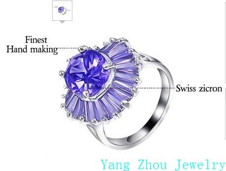 Silver With Purple Diamond Platinum Wedding & Engagement Rings