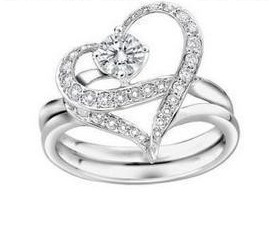 Silver With Diamond Acid Resistant Wedding & Engagement Rings