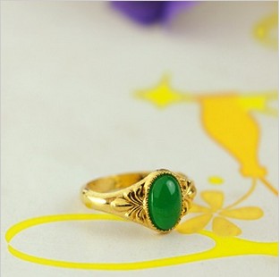 Green Gemstone Gold With Diamond Wedding & Engagement Rings