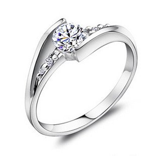 Anniversary & Gift With Diamond Silver Wedding & Engagement Rings
