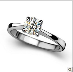 With Diamond Silver Stainless Steel Wedding & Engagement Rings