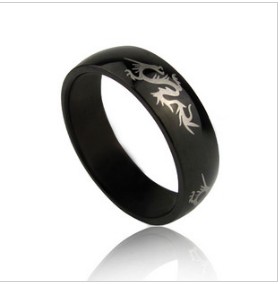 Zirconia Ceramic Black Round Shape Wedding Rings