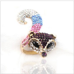 Stainless Steel Crystal Rhinestone Animal Shape Wedding Rings