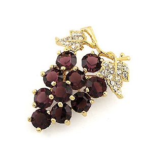 Grape Shape With Gray Gem Shiny Cuff Links & Tie Clips