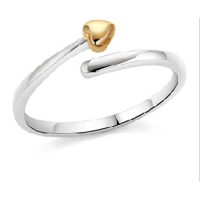 Silver Stainless Steel Heart Shape Rings