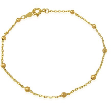 14K Gold With Diamond Cut Resistant Bracelets & Bangles