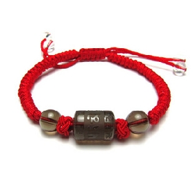 Handmade Red Rope Smoke Crystal Bracelet Men's Jewelry