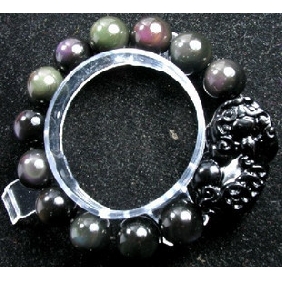 Obsidian Natural Crystal Stainless Steel Men's Jewelry