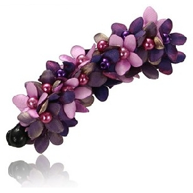 Purple Banana Shape String Beads Hair Jewelry