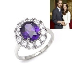 Shiny Purple Gem Beautiful Design Wedding & Engagement Rings