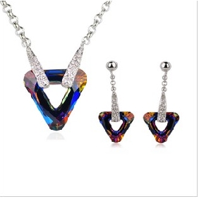 Mixcolor Crystal With Diamond Triangle Pendants & Charms