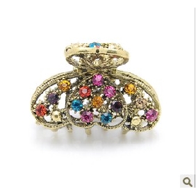 Claw Clip With Colorful Diamond Vintage  Hair Jewelry