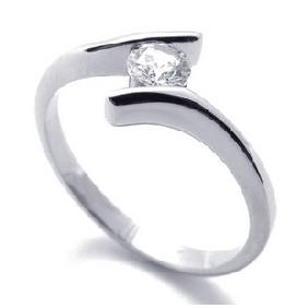 With Diamond Round Shape Women's Stainless Steel Jewelry
