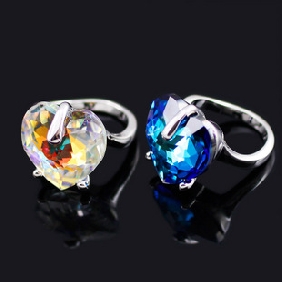 Man-made Crystal Heart Shape Elegant Rings