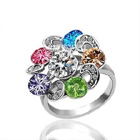 Colorful Gem Shiny Elegant Platinum Jewelry