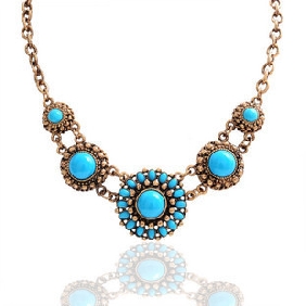 Blue Flower Shape Never Fade Pendant Acrylic Jewelry