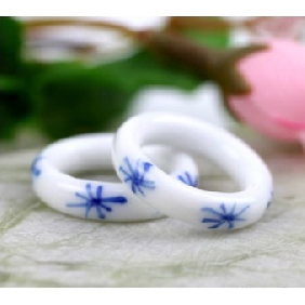 Sweet Style Porcelain Blue White Rings