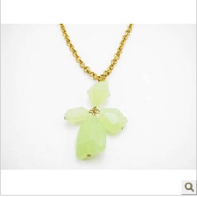 Light Green Chin Shape Gold Acrylic Jewelry