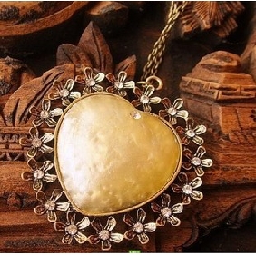 Heart Shape Sweater Chain Long Style Acrylic Jewelry