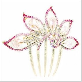 Diamond Comb Shape Zinc Alloy Hair Jewelry
