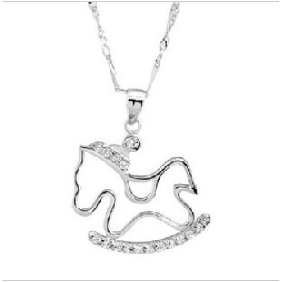 With Diamond Horse Shape Zinc Alloy Necklaces