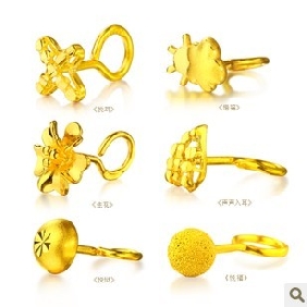 Ladies' 999 Pure Gold Earrings Jewelry for Women
