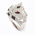 Tiger Shape White Diamond Rings Zinc Alloy Jewelry